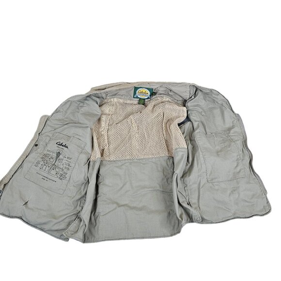 Cabelas Safari Vest Mens Large Beige Multi Pocket Fishing Hunting - Picture 10 of 16